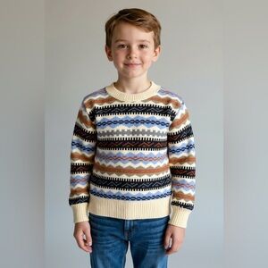 Cozy Multicolor Patterned Kids Sweater